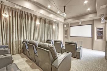 Enjoy movie night in this comfortable media room